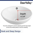 thumbnail image 6 of DeerValley DV-1V062 White Ceramic Circular Vessel Sink Bathroom Sink Round Vanity Basin Bowl with Overflow (16.46'' L x 16.46'' W x 6.25'' H), 6 of 10
