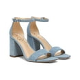 thumbnail image 2 of Sam Edelman Daniella Montrose Blue Denim Ankle Strap Block Heeled Sandals (MONTROSE BLUE, 5), 2 of 6