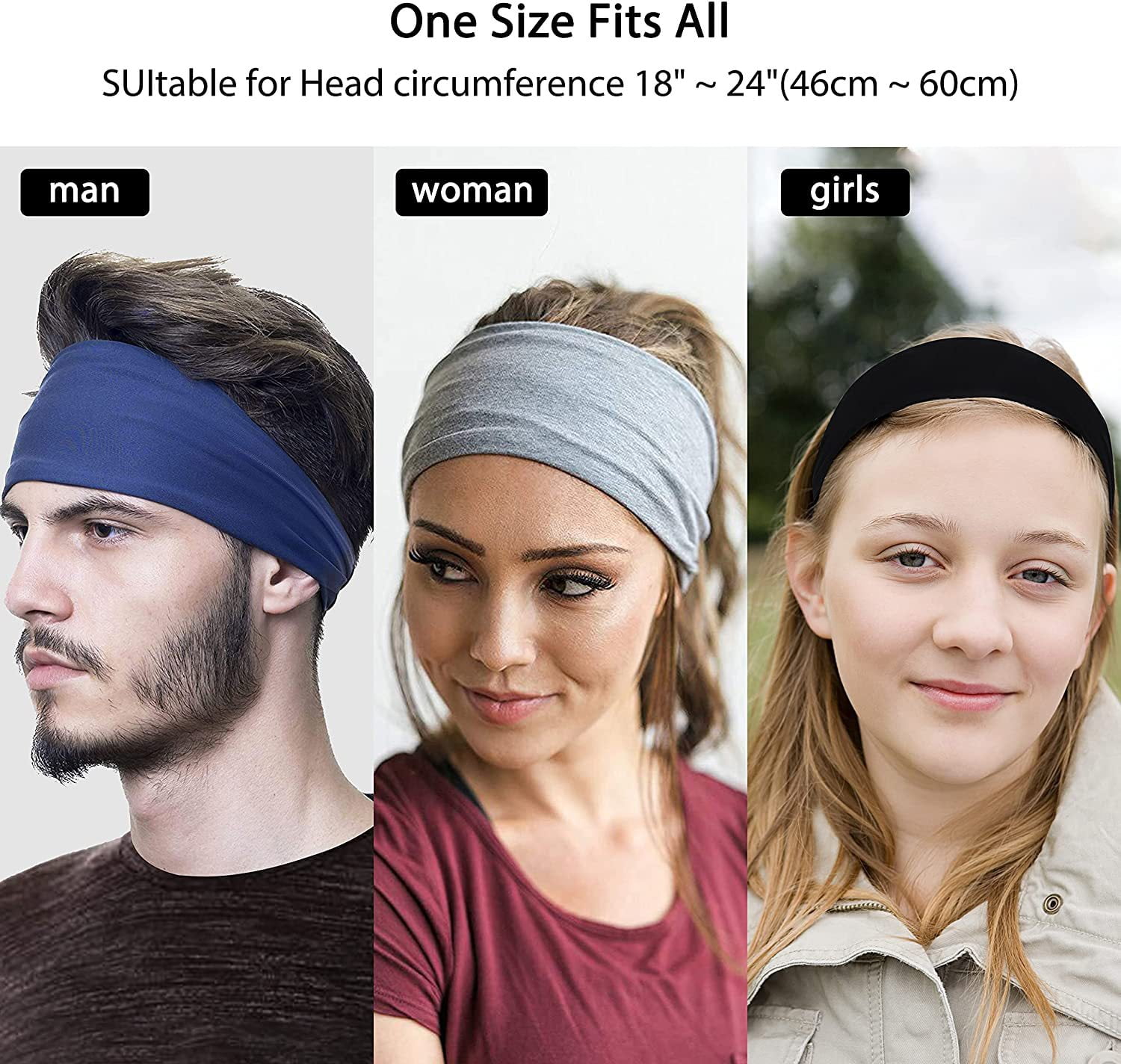 Athletic Mens Headband 6 Pack, Sports Headbands, Men Workout Accessories,  Sweat Band, Sweat Wicking Head Band Sweatbands for Running Gym Training  Tennis Basketball Football, Unisex Hairband,,，G192236 