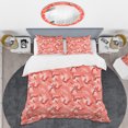 thumbnail image 2 of Designart 'Coral Flowers Of Bird Of Paradise ' Mid-Century Modern Duvet Cover Set, 2 of 4