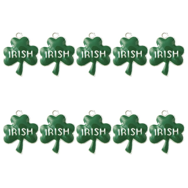 Shisuyan Pendant Green Silver 10Pcs 0.9In 0.7In 0.1In Diy Jewelry Making