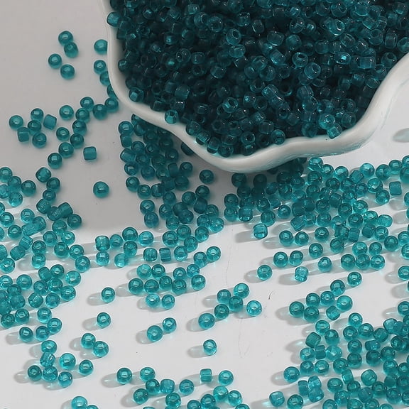 Namzi 3mm Transparent Glass Seed Beads, Peacock Green 30g Approx 1000 Pcs, DIY Jewelry Making Supplies for Necklace, Bracelet, Earring, Beading Crafts, Hair Accessories