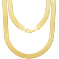 thumbnail image 2 of Floreo 10k Yellow Gold (3mm, 4mm, 5mm, 6mm, 7mm, 8mm, 9mm, 10mm, 12mm, 15mm, 18mm) Solid Herringbone Chain Necklace, 2 of 5