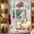 thumbnail image 3 of Winter Christmas Valances for Windows, 42 x 18in, Truck Snowflake Christmas Trees Cardinal Rod Pocket Kitchen Valance Curtain Light Filtering Window Treatments for Living Room Bedroom, 1 Panel, 3 of 7
