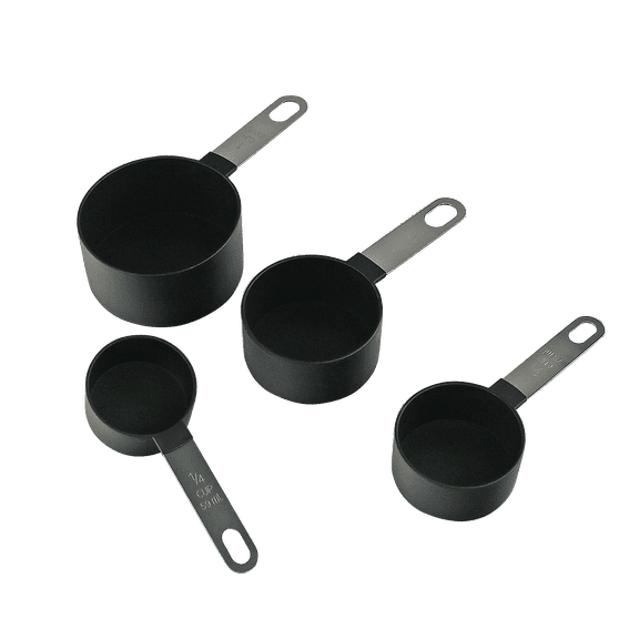 Reston Lloyd Food Grade Plastic Stainless Steel Handles for Dry and Liquid Ingredients 4pc Measuring Cups,Set of 2, Black
