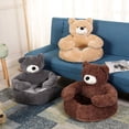 thumbnail image 4 of Super Soft Dog Bed Cute Winter Warm Bear Hug Cat Sleeping Mat  Semi-closed Puppy Kitten Plush Nest Cushion Dog Sofa Pet Supplies ShopWise Round, 4 of 13