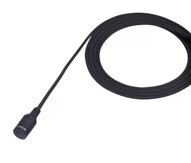 Sony ECM-44BMP Omnidirectional Lavalier Microphone | Compact Electret Condenser Design with Clear Speech Pickup| Ideal for Presentations & Broadcast Use + Cable Ties + Mic Cleaner + Fiber Cloth