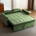 thumbnail image 4 of 3 in 1 Convertible Sleeper Sofa Bed, 56.9" Small Pull Out Couch Bed with Adjustable Backrest, Chenille Loveseat Couches with Side Pocket, USB Ports&Phone Holder for Small Places, 4 of 9