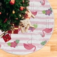thumbnail image 5 of Coolnut Flamingo Christmas Tree Skirt Home Decoration Large Round Christmas Tree Skirt for Holiday Party Home Christmas Day Ornaments,35.4", 5 of 6