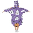 thumbnail image 2 of FORMRS Wearable Blanket Hoodie with Sleeves for Kids Cozy Flannel Sweatshirt, Halloween Ghosts Purple, 2 of 7