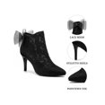 thumbnail image 3 of BLISSFUL STEP Women's Floral Lace Pointed Toe Ankle Boots Tulle Bow Stiletto Heel Wedding Dress Booties Black 6, 3 of 8