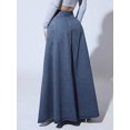 thumbnail image 2 of High Waist Button Front Flared Denim Skirt Medium Wash, 2 of 6