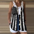 thumbnail image 1 of Día de la Independencia Mujer Encaje Moda Casual Tirantes Sin mangas Impreso Tops Blusa Chaleco Pompotops qyievc2247, 1 of 6