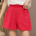 thumbnail image 5 of Women's Pants Petite Dressy Wide Shorts Waist Loose Thin Leg High Trousers, 5 of 5