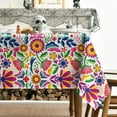 thumbnail image 3 of Horaldaily Mexico Tablecloth 60x84 Inch Rectangular, Halloween Cinco De Mayo Fiesta White Washable Seasonal Table Cover for Party Picnic Dinner Decor, 3 of 10