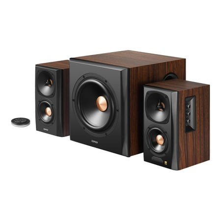 Edifier - S360DB Bookshelf Speaker & Wireless Subwoofer, Computer Speakers - Bluetooth v4.1 aptX Wireless - 2.1 Speaker System - Wood/Black