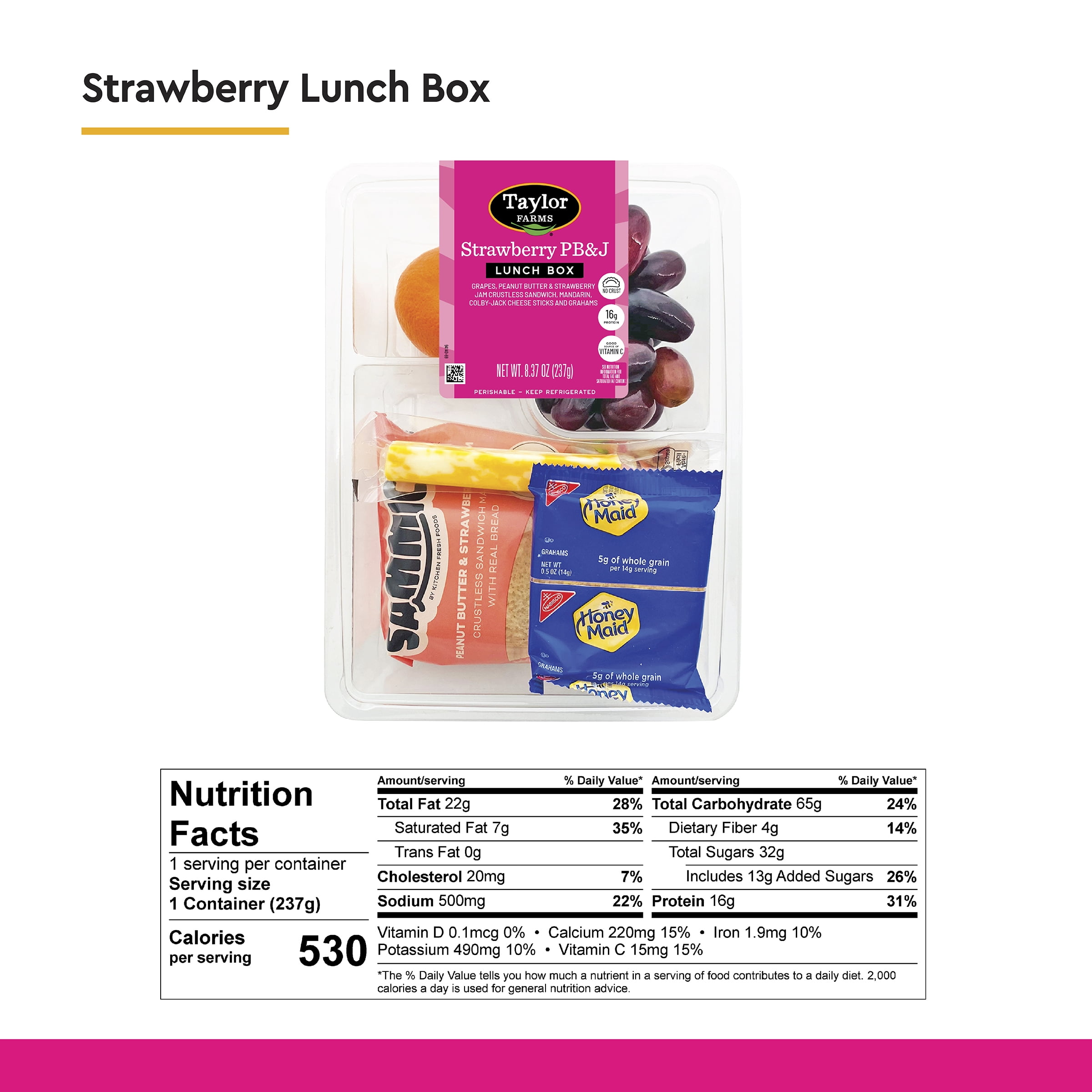 Taylor Farms Strawberry PB&J Lunch Box, 8.37oz Bites (Fresh)
