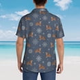 thumbnail image 4 of Pofeuu Squirrel And Snowflakes Print Hawaiian Shirt for Men Sleeves Casual Button Down Summer Beach Dress Shirts T-Shirts,Medium, 4 of 7