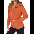 thumbnail image 3 of Sudaderas con Capucha y Cremallera para Mujer, Chaquetas de Forro , Sudaderas de Gran Tamaño, Conjuntos de Moda de Otoño, Suéteres, Ropa de Invierno. Naranja M, 3 of 9