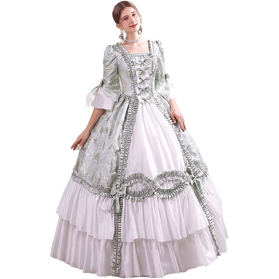 KEMAO Rococo Baroque Marie Antoinette Dresses 18th Century Renaissance Costumes Historical Period Dress Ball Gown