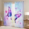 thumbnail image 2 of Manfei Girls Butterfly Animal Black Out Curtains, Pink Cherry Blossoms Curtains Pack of 2 (42x63 Each), Kawaii Princess Style Bedroom Curtains, Living Room Curtains Decor, 2 of 6
