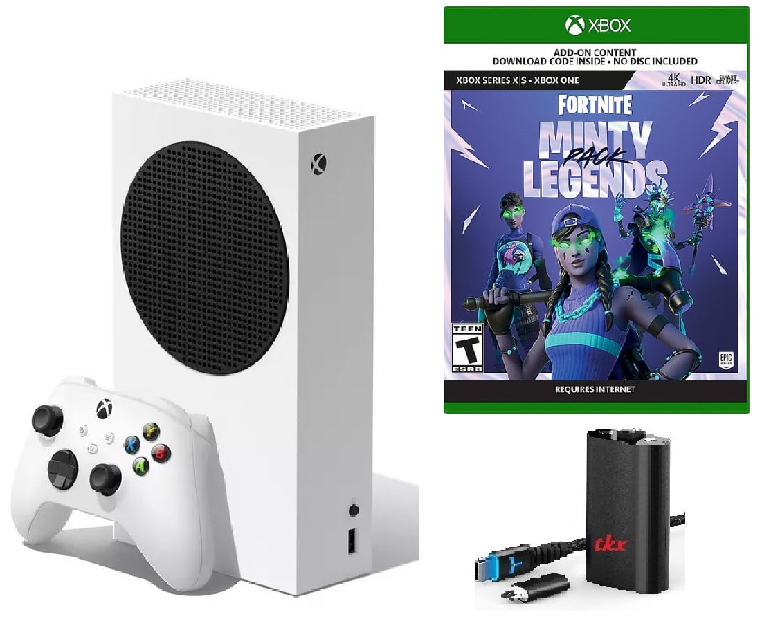 Newest Xbox Series S Fortnite Minty Legends Gaming Console System- 512GB SSD White Digital Version Bundle with Charging Battery Kit - Walmart.com