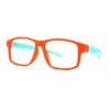 Kids Crushproof Flexible Rubber Rectangle Blue Light Filter Computer Glasses Orange Teal