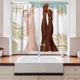 thumbnail image 2 of Ambesonne Palm Kitchen Curtains, Woman Legs Summer Vacation, 55"x24", Chestnut Brown and Peach, 2 of 3