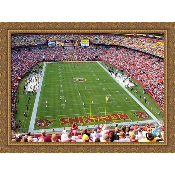 FedEx Field 36x28 Large Gold Ornate Wood Framed Canvas Art - Home of the Washington Redskins