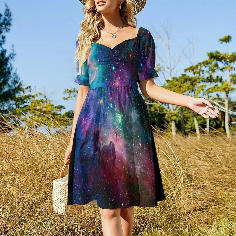 Galaxy Space Aesthetic Dress birthday dress for women elegant and pretty  women's dresses elegant chic women dresses promotion