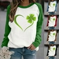 thumbnail image 5 of St. Patrick's Day Shirts for Women Crew Neck Casual Long Sleeve Patchwork Funny Printed Pullover Tops Sweatshirts(Black,S), 5 of 5