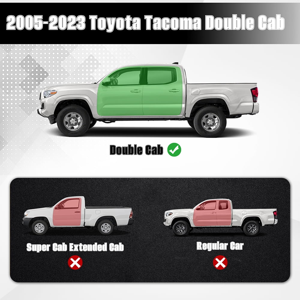 AutoBull 6" Running Boards for 2005-2023 Toyota Tacoma Double Crew Cab Black Side Step Nerf Bars