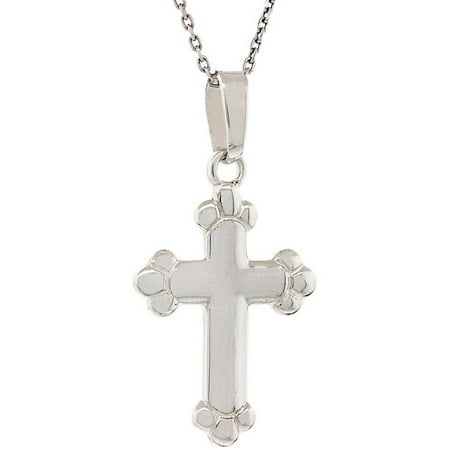 Pori Jewelers Sterling Silver Cross Pendant Necklace, 16