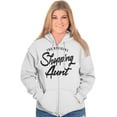 thumbnail image 5 of Shopaholic Aunt Cute Cool Fun Auntie Zip Hoodie Sweatshirt Women Brisco Brands L, 5 of 6