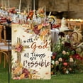 thumbnail image 4 of Religious Cross Garden Flag With God All Things Are Possible Garden Flag Inspirational Christian Yard Flag Fall Floral Summer Outdoor Faith Home Yard Decor Outside Flag 12.5x18, 4 of 6