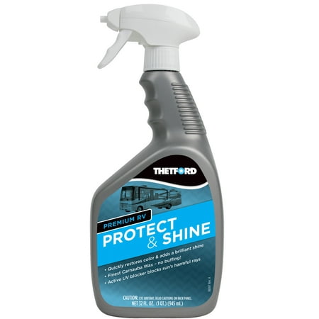 Premium RV Protect & Shine - Carnauba Wax Treatment for RVs / Cars / Boats / Motorcycles - 32 oz - Thetford (Best Motorcycle Cleaner And Wax)