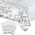 thumbnail image 1 of wonima02 3 Pieces Happy New Year Decorations Tablecloths New Years Eve Party Table Covers Disposable Plastic Tablecovers for 2026 New Years Eve Party Supplies,108 X 54 Inches, 1 of 1