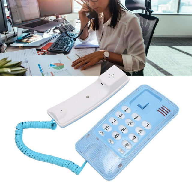 Téléphone Mural Rétro de Style Ancien, Matériau ABS Antipoussière Fonctions Multiples Étanche Bouton Muet Téléphone Mural Rétro avec Combiné pour Banque Rouge,Blanc,Bleu