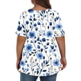 thumbnail image 2 of Womens Oversized Printed V-neck Short Sleeved Top Without Positioning, 2 of 7