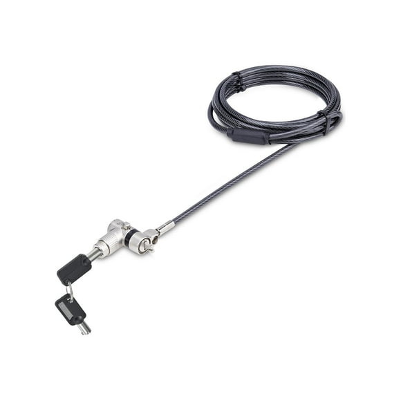 StarTech.com Universal Laptop Lock 6.6ft (2m), Security Cable For Notebook Compatible With Noble Wedge/Nano/K-Slot; Keyless Combination Locking Cable - Anti-Theft Cut-Resistant Steel Cable (UNIVC4D-LAPTOP-LOCK) - Security cable lock - black, silver - 6.6 ft