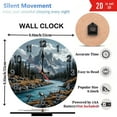 thumbnail image 3 of Mountain Lake River Wall Clock Scenic Nature 10-Inch Silent Wooden Wall Clock, Battery Operated (AA Batteries Not Included), Artistic Home Decor, 3 of 7