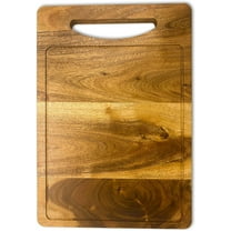 Aventura Design Wood Cutting Board for Kitchen, Natural Cheese Serving Boards, Wooden Charcuterie Boards, Festive Serving Platters with Handle and Juice Grooves, CB-131, 14"L x 10"W