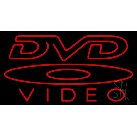 Dvd Video With Cd Logo LED Neon Sign 13 x 24 - inches, Clear Edge Cut Acrylic Backing, with Dimmer - Bright and Premium built indoor LED Neon Sign for Computer & Electronics store decor.
