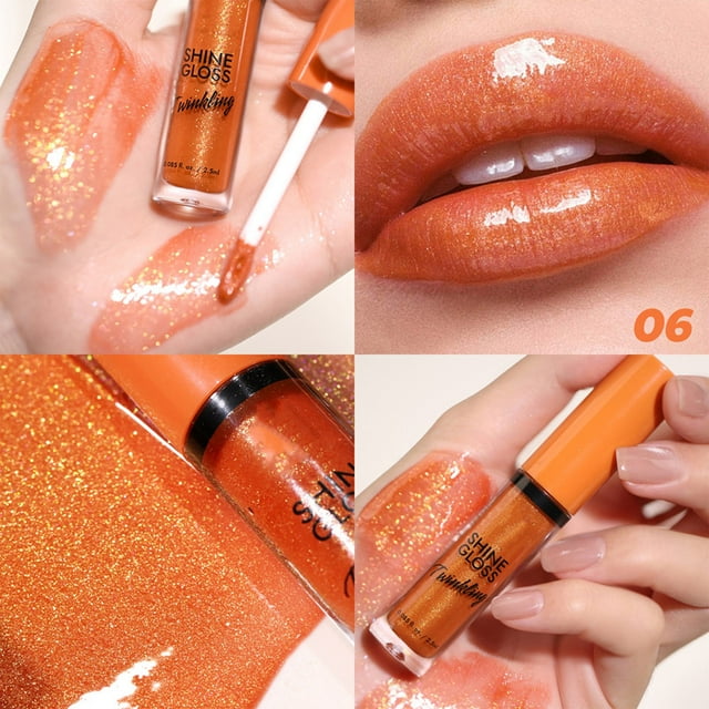 Salud y Belleza, Belleza y Maquillaje, Lápiz Labial/Brillo Labial, Lápiz Labial, Brillo Labial Brillante con Brillo Labial Perlado de 8 Colores para Superponer Brillo Labial 2.5ml, Brillo Labial