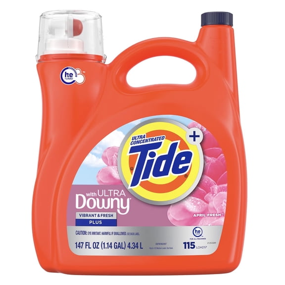 Tide Ultra Downy Liquid Laundry Detergent - April Fresh, 115 loads/147 oz.