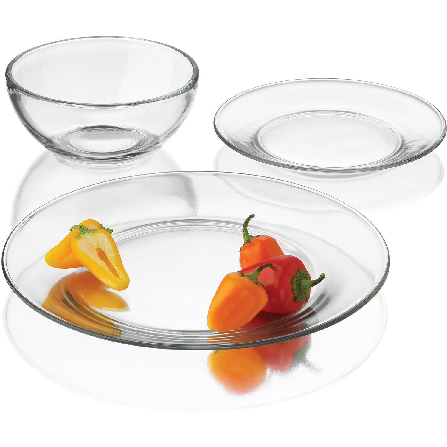 Libbey Crisa Tempo Square Dinner Plate Box of 12 Clear 10-Inch