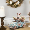 thumbnail image 4 of JoyMoreHome Easter Bunny Figurine Decor, Driving White Rabbit Statue Tabletop Ornament, Festival Present for Garden Home Table Office Dining Room Mantle Party Supplies, 4 of 6