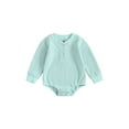 thumbnail image 1 of xiaxaixu Baby Boys Girls Sweatshirts Rompers Solid Color Long Sleeve Infant Waffle Jumpsuits Fall Toddler Clothes Bodysuits, 1 of 9