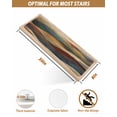 thumbnail image 6 of Color Mountain Stripes Stair Treads Non Slip for Steps Vintage Abstract Waves Stripes 15 Pcs Reusable Adhesive Stair Runner Mats for Dogs Elders Carpet Treads Rugs for Staircase 8x30 In, 6 of 7