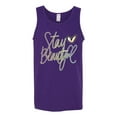 thumbnail image 2 of Stay Beautiful Positivity Quote Saying Pop Culture Mens Graphic Tank Top, Purple, Small, 2 of 3